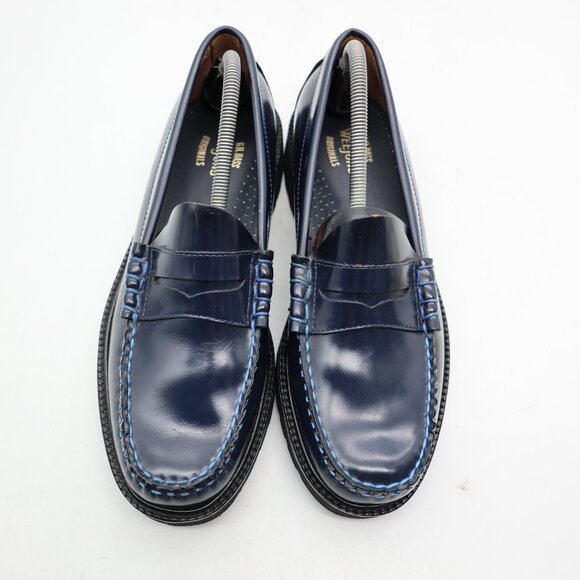 GH Bass Weejuns Larson Men's Size 9.5 D Penny Loafer Navy Leather Slip On - Picture 2 of 10